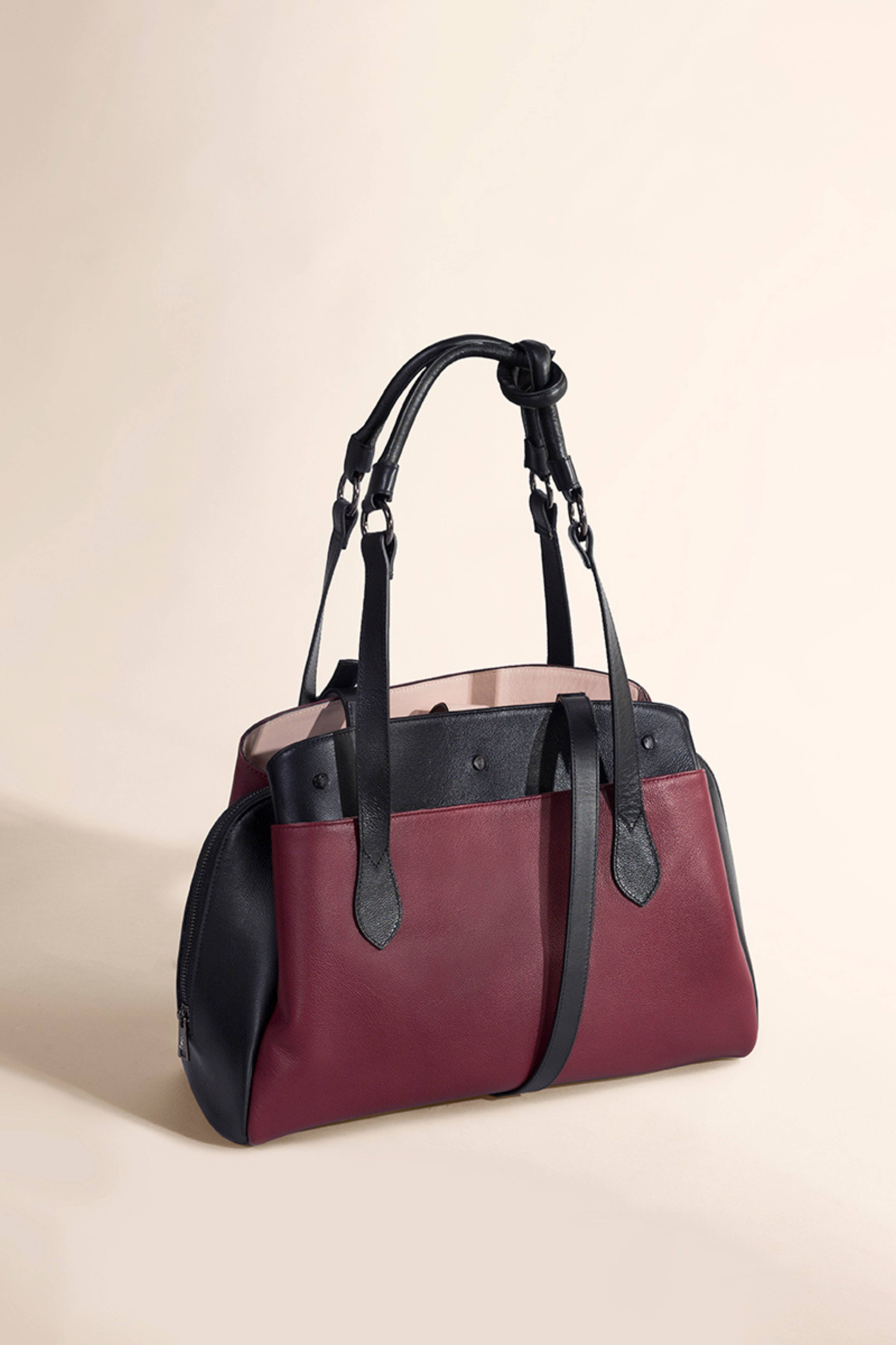 Bolsa tote de piel con textura Ninfa