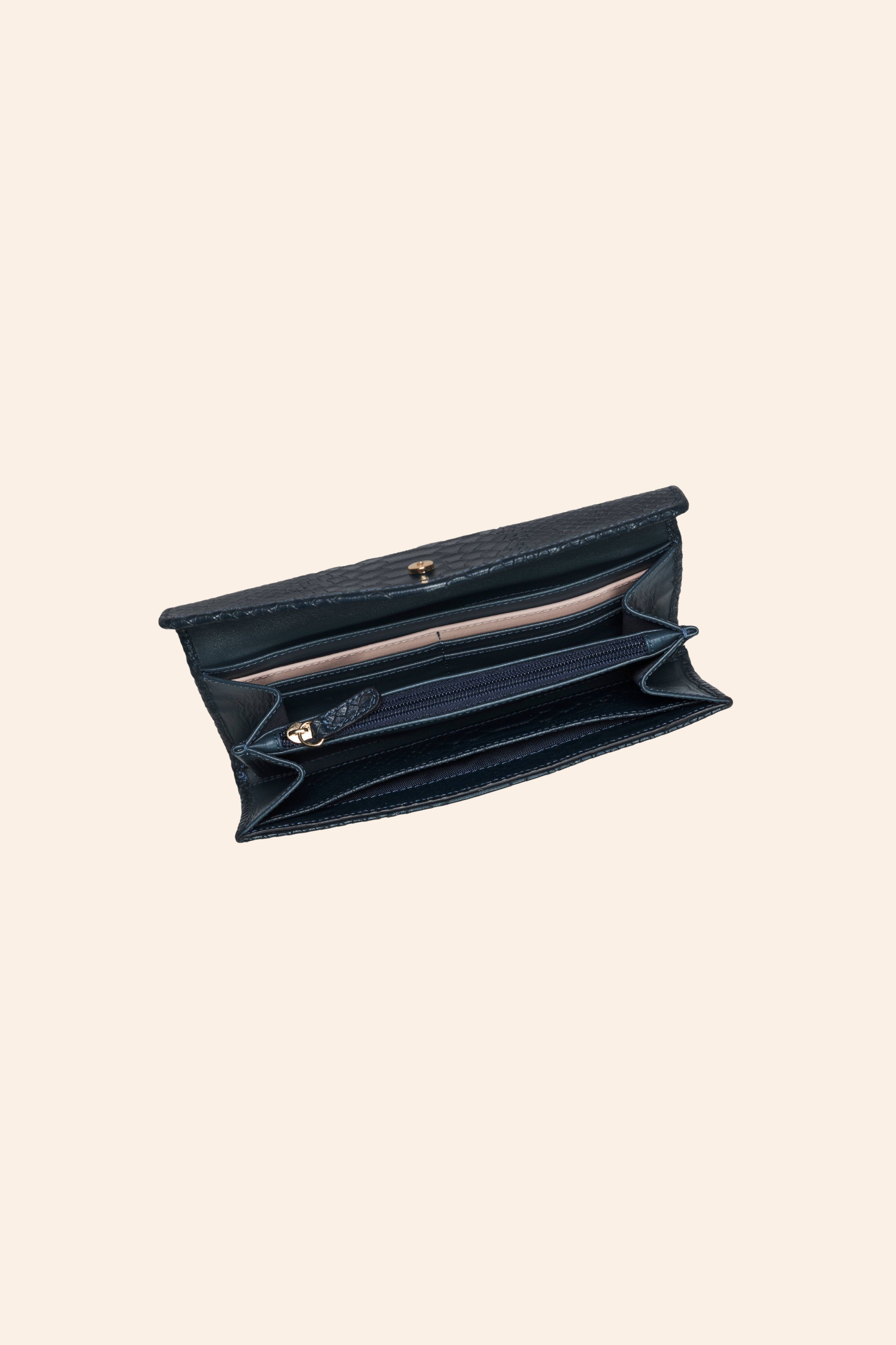 Cartera doble compartimento de piel Pibi