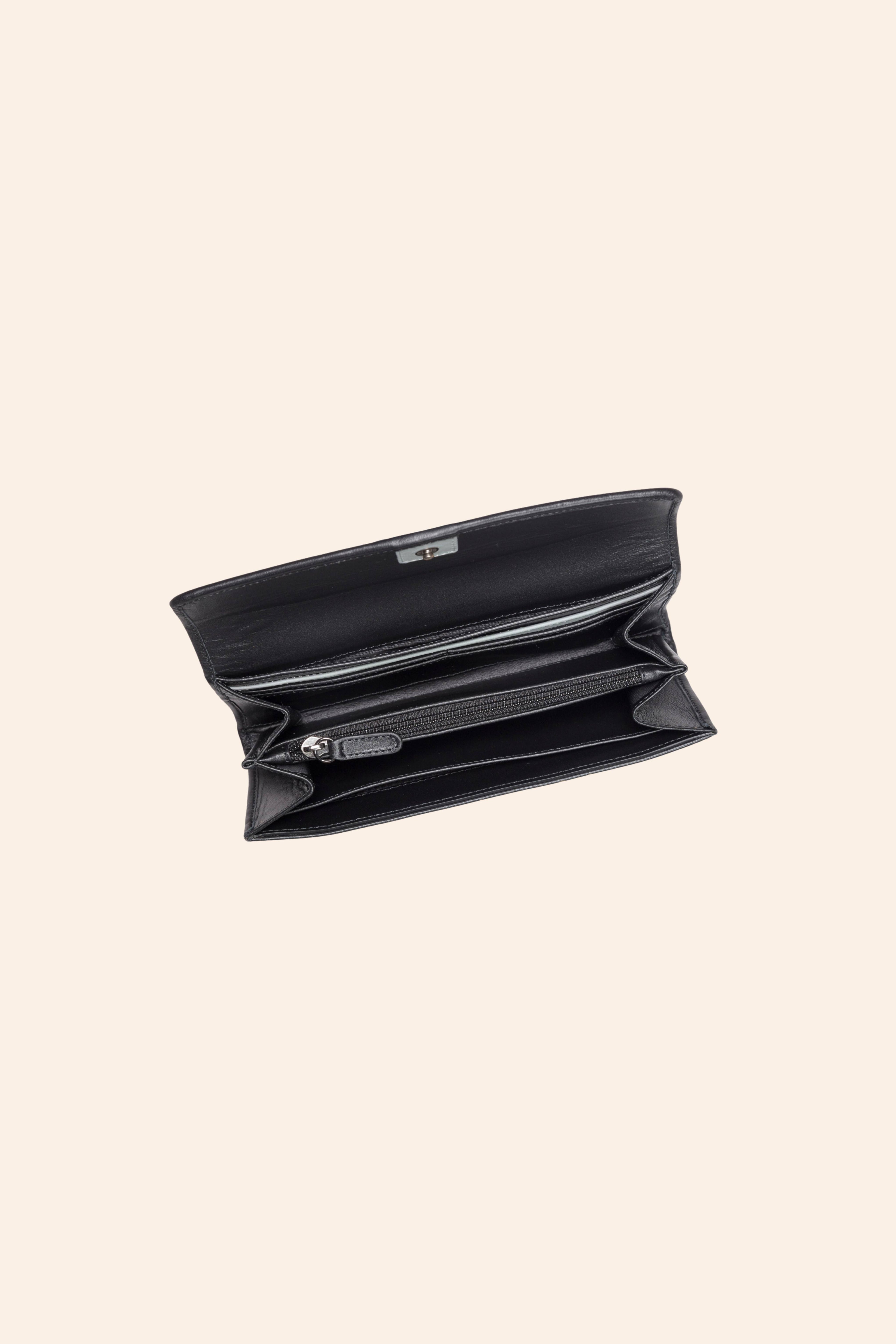 Cartera doble compartimento de piel Pibi