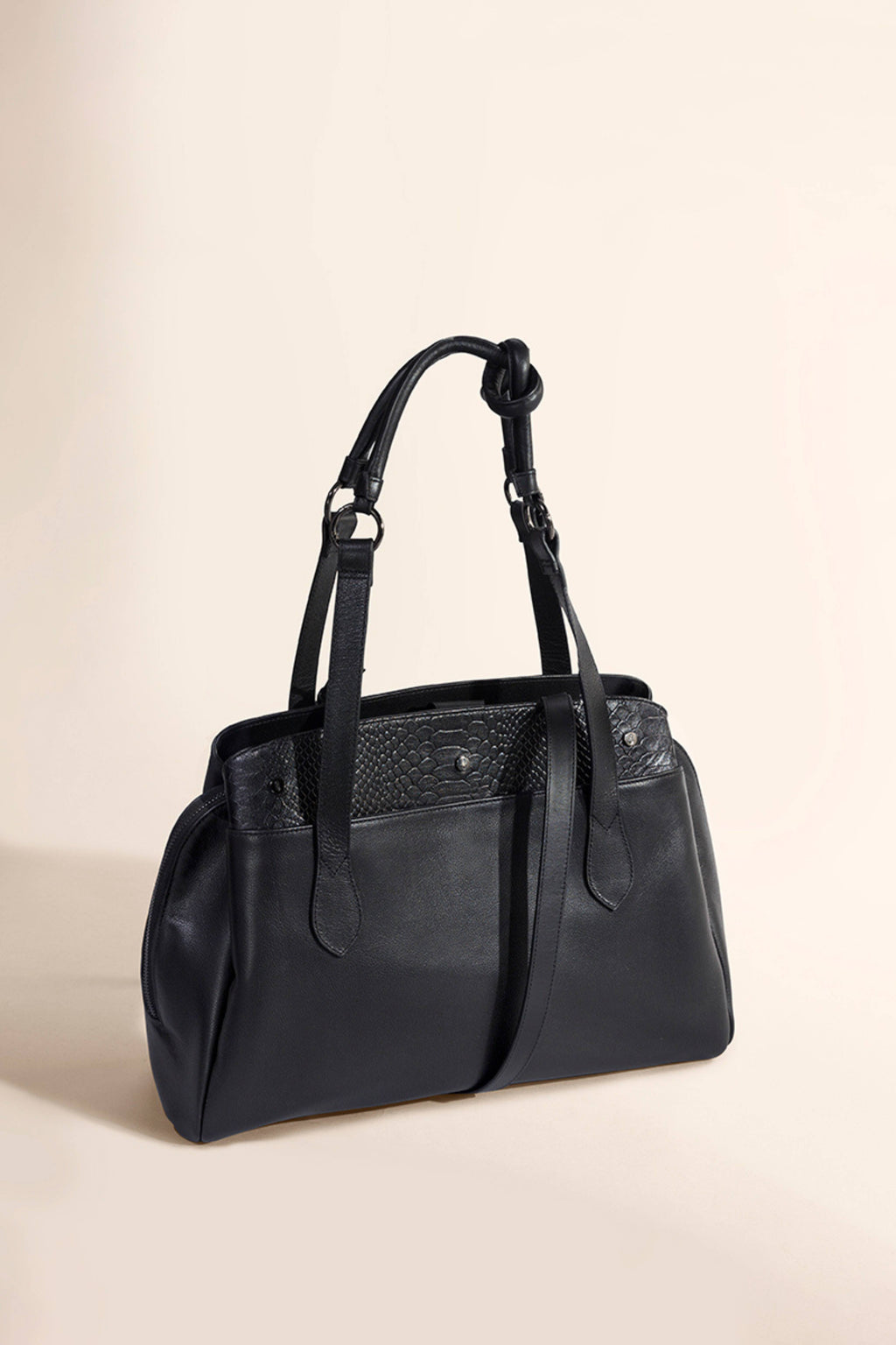 Bolsa tote de piel con textura Ninfa