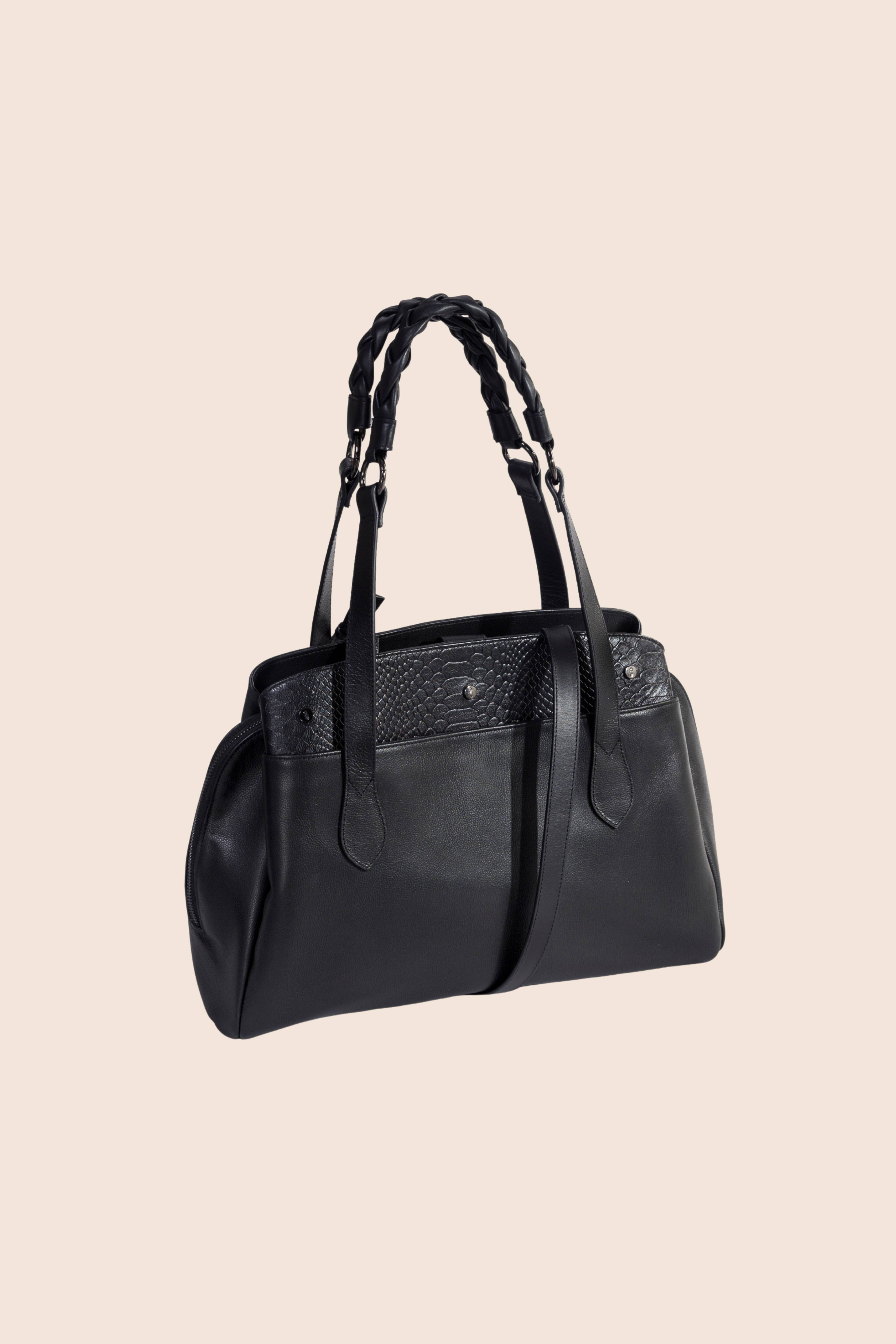 Bolsa tote de piel con textura Ninfa