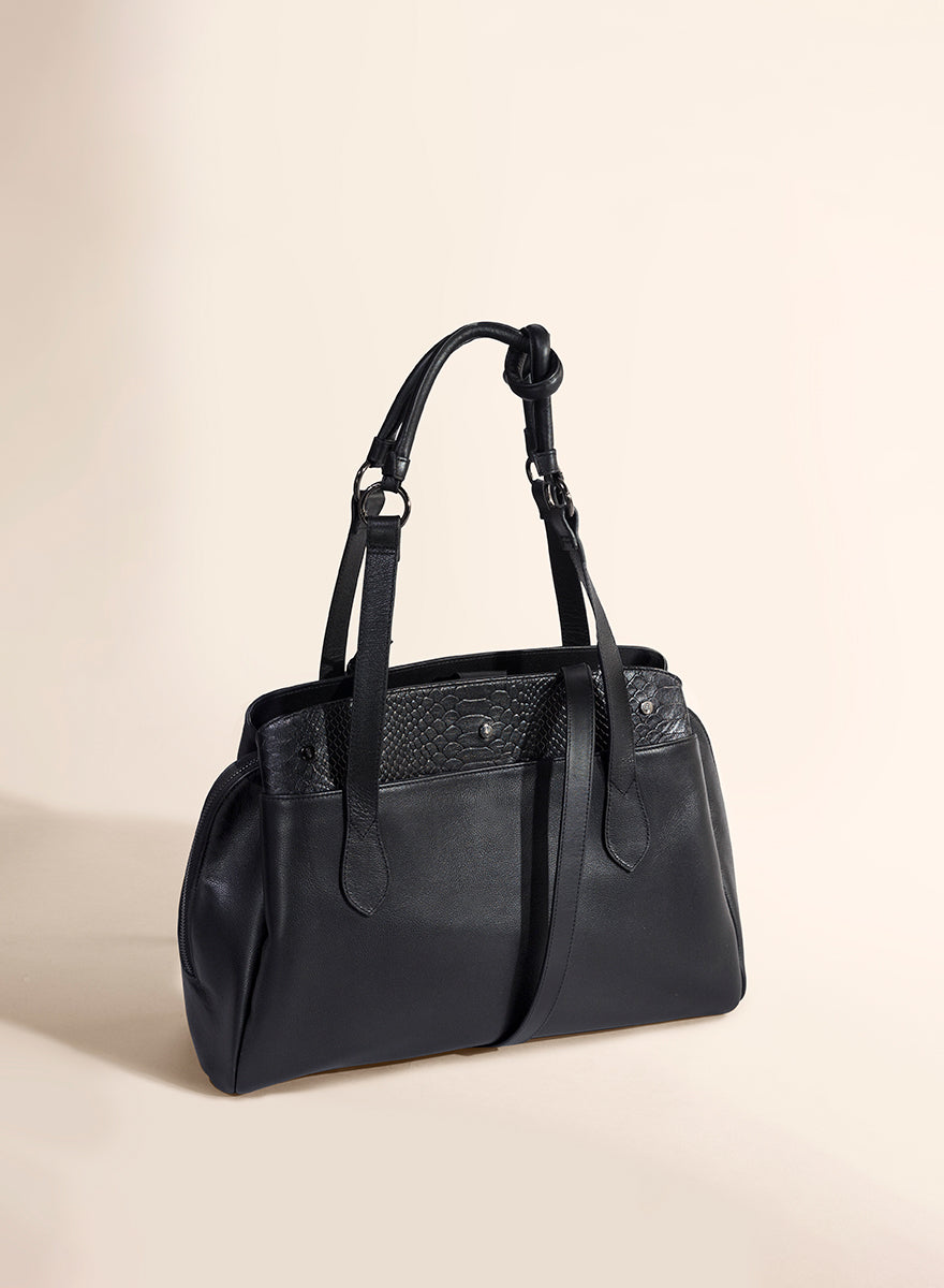 Bolsa tote de piel con textura Ninfa