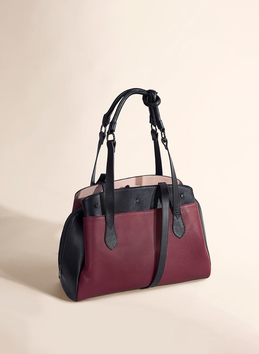 Bolsa tote de piel con textura Ninfa